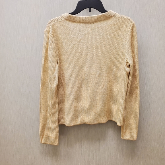 St. JOHN  Deep V-neck Sweater Ribbed w/ Metallic Threads Size S - Like NEW! - Picture 7 of 11